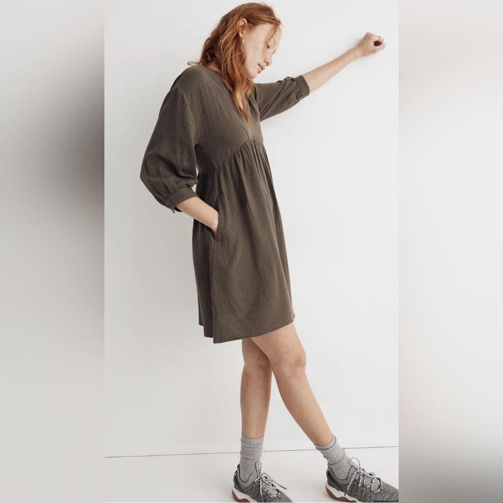 Madewell Lightspun V-Neck Mini Dress